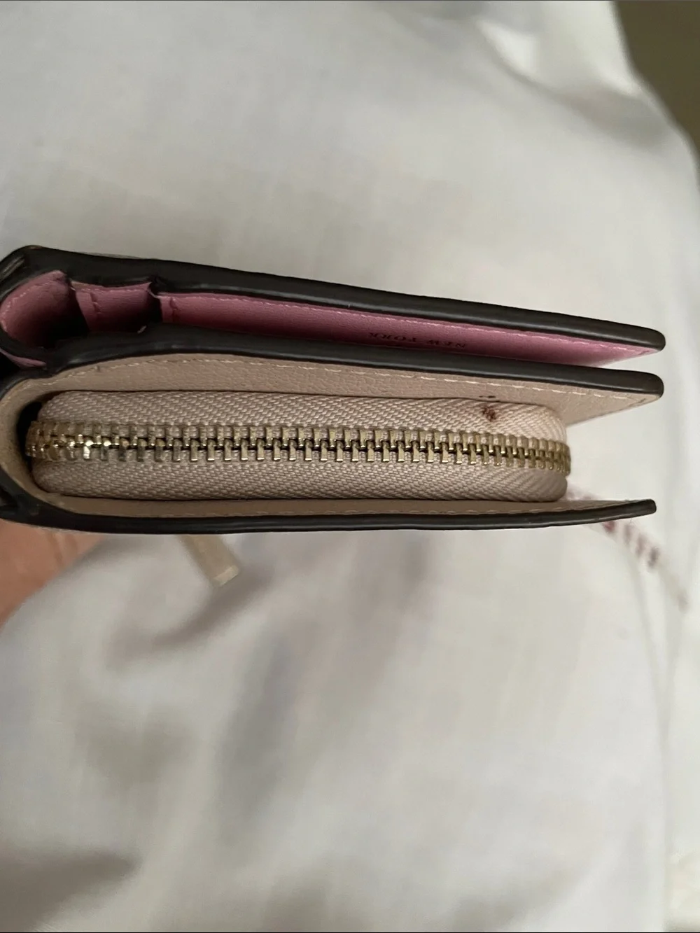 kate spade Blush Pebbled Leather Zip Around Wallet & Coin Holder